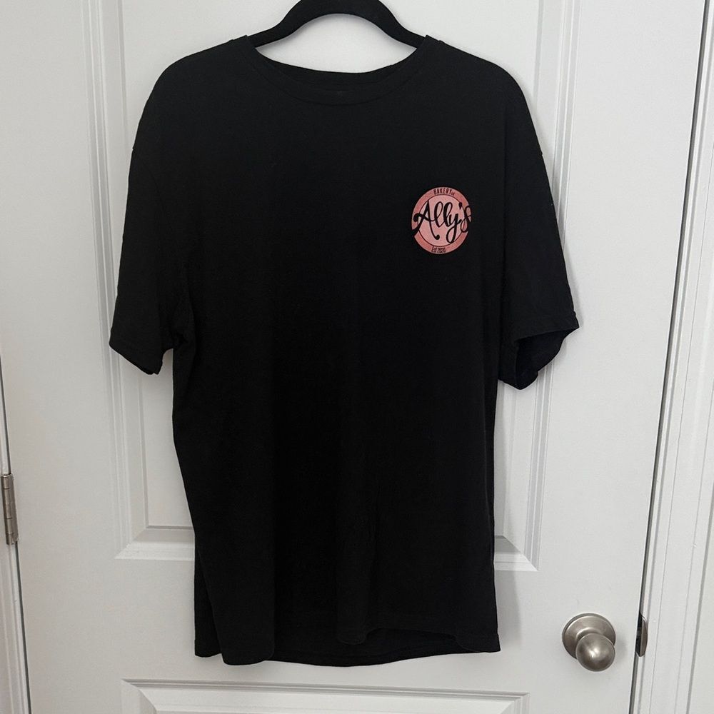 Gildan Black Tee with Pink Graphic